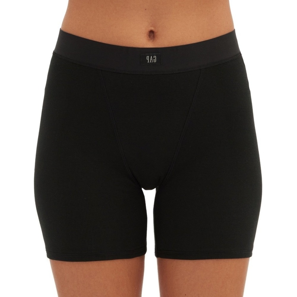 Gap GapBody Women Cotton Rib Short XL Black Loungewear Underwear High Waist NWT